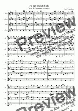 page one of Wo der Enzian blüht Floetenquartett