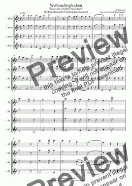 page one of Weihnachtsglocken Floetenquartett