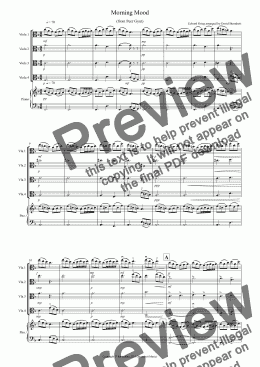 page one of Morning Mood (from Peer Gynt) for Viola Quartet