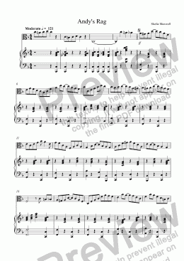 page one of Andy’s Rag, for viola and piano
