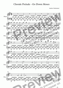 page one of Chorale Prelude - Go Down Moses(1)