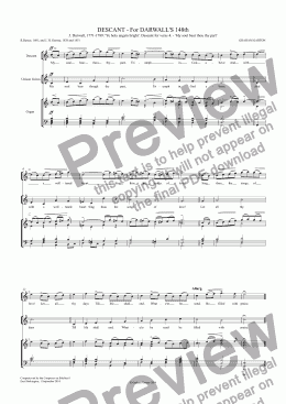 page one of DESCANT - For DARWALL’S 148th J. Darwall, 1771-1789: ’Ye holy angels bright’. Descant for verse 4. - ’My soul bear thou thy part’