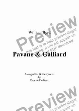page one of Pavane & Galliard