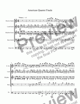 page one of American Quartet Finale