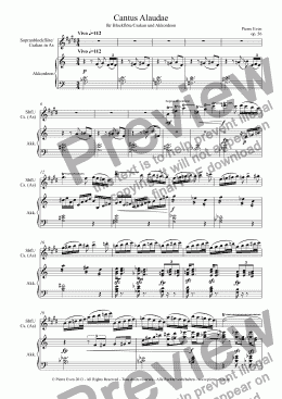 page one of Cantus Alaudae for Recorder/Csakan and Accordion, op. 56