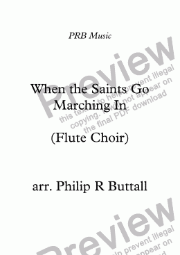 page one of When the Saints Go Marching In (Flute Choir)