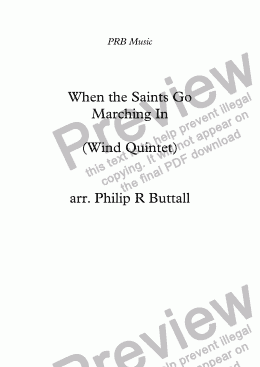 page one of When the Saints Go Marching In (Wind Quintet)