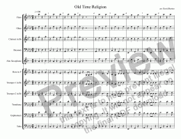 page one of Old Time Religion - for small wind band