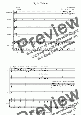 page one of Kyrie Eleison for Choir (SATB) and Keyboard