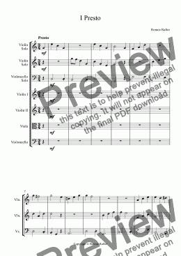 page one of Concerto Grosso No.2.   I Presto