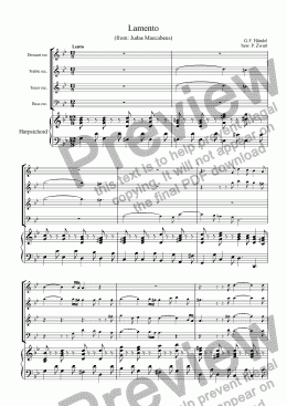 page one of Lamento (Händel)