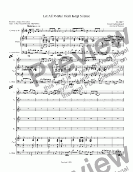 page one of Let All Mortal Flesh Keep Silence - an arrangement for chorus of the popular Advent hymn