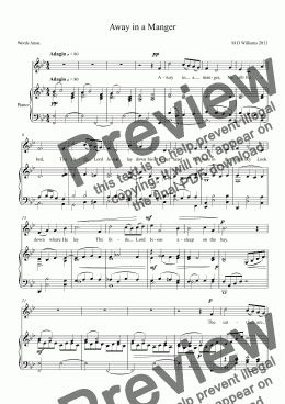 page one of Away in a Manger: New melody