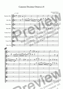 page one of Canzon Decima Ottava à 8 (Picchi)