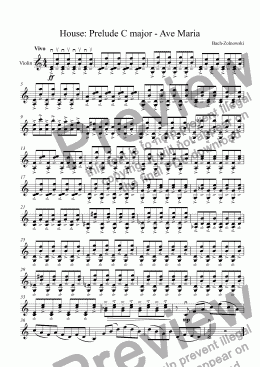 page one of House: Prelude C major - Ave Maria