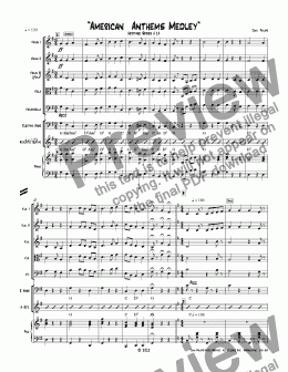 page one of "AMERICAN ANTHEMS MEDLEY"