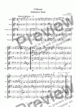 page one of Purcell: Suite from Abdelazer: Mvt.V. Minuet 