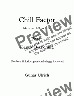 page one of Chill Factor for solo guitar