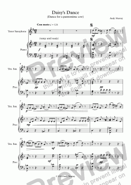 page one of Daisy’s Dance (tenor sax)