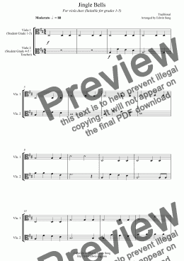 page one of Jingle Bells (for viola duet, suitable for grades 1-5)