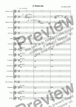 page one of Suite for Brass Band: 2.Pastorale