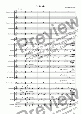 page one of Suite for Brass Band: 3.Stride