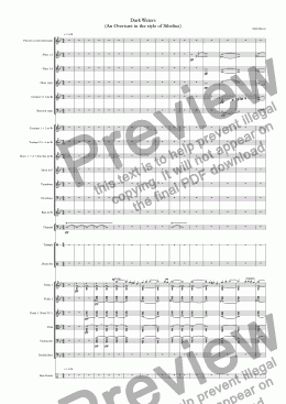 page one of Dark Waters (An Overture in the style of Sibelius)