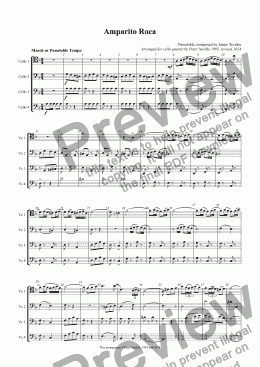 page one of Amparito Roca (arr for 4 cellos)