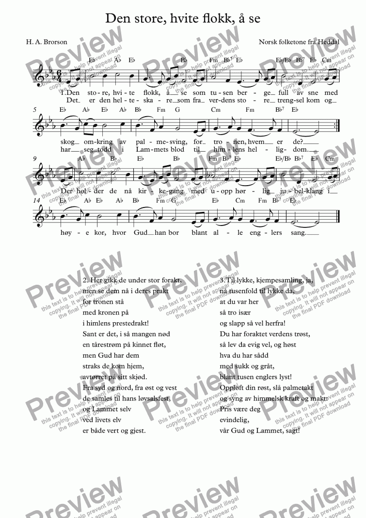 Den Store Hvite Flokk A Se Download Sheet Music Pdf File