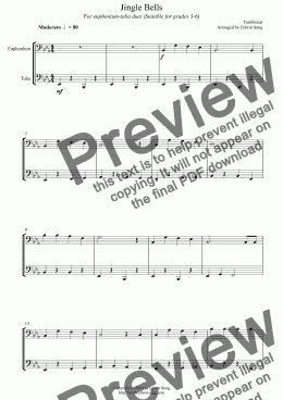 page one of Jingle Bells (for euphonium-tuba duet, suitable for grades 3-6)