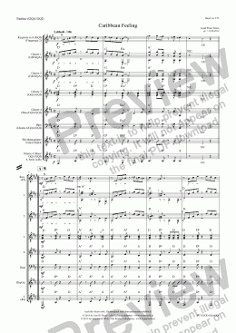page one of Caribbean Feeling (GQA-GQI/Score & Parts) mit Percussionteil