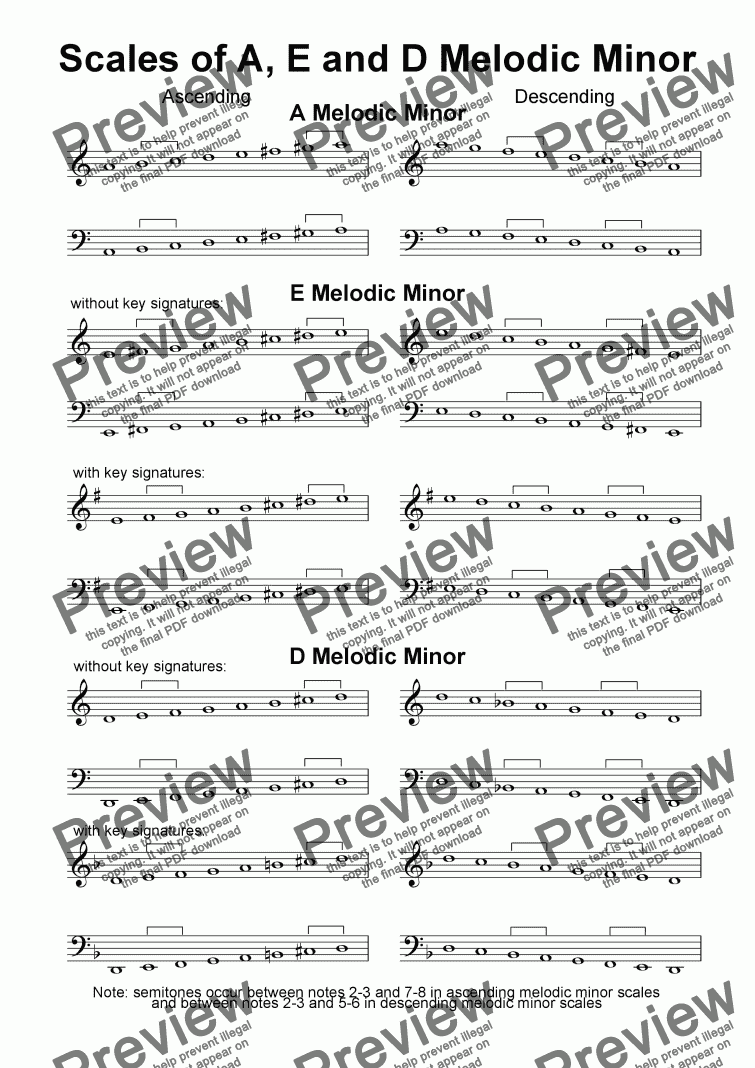 free melodic minor scales pdf