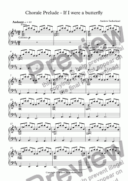 page one of Chorale Prelude - If I were a butterfly 1