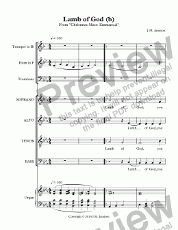 page one of Lamb of God (b) (Christmas Mass "Emmanuel")