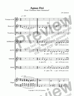 page one of Agnus Dei (Christmas Mass "Emmanuel")