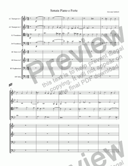 page one of Sonata Piano e Forte
