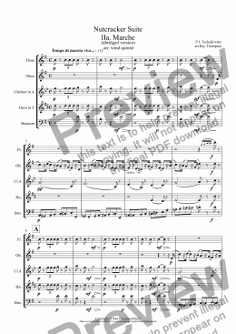page one of Tchaikovsky: Casse-Noisette: Nutcracker Suite: Movt. IIa. Marche (March) (abridged version) arr.wind quintet