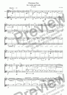 page one of CHRISTMAS DUO - for violin and viola