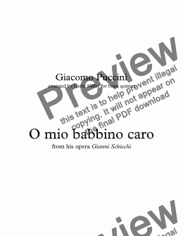 page one of O mio babbino caro