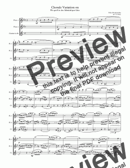 page one of Chorale Variation on Wie groß ist des Allmächt’gen Güte for 2 Flutes and Clarinet