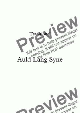 page one of Auld Lang Syne