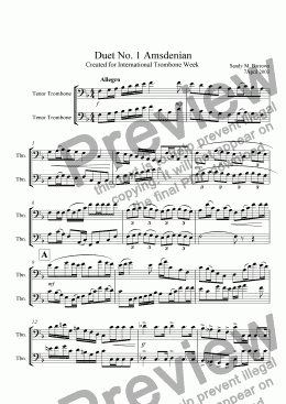 page one of Duet No. 1 Amsdenian