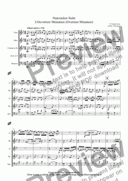 page one of Tchaikovsky: Casse-Noisette: Nutcracker Suite I.Ouverture Miniature (Overture Minature) arr.wind quintet