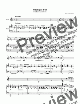 page one of Midnight Sun for Flute and Piano
