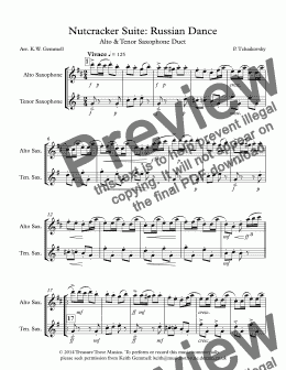 page one of Nutcracker Suite: Russian Dance: Alto & Tenor Saxophone Duet