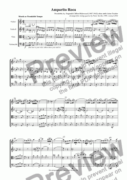 page one of Amparito Roca (arr for string quartet)