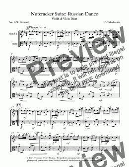 page one of Nutcracker Suite: Russian Dance: Violin & Viola Duet