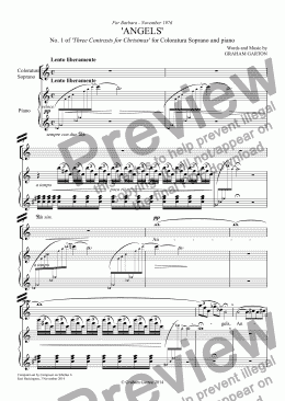 page one of SONG - ANGELS No.1 of ’Three Contrasts for Christmas’ for Coloratura Soprano Voice and Piano