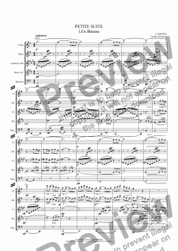 page one of Debussy: Petite Suite:Complete:(En bateau,Cortege,Minuet and Ballet) arr.wind quintet)