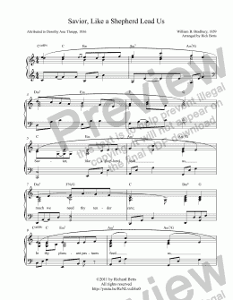 page one of Savior, Like a Shepherd Lead Us - Hymn Piano Solo